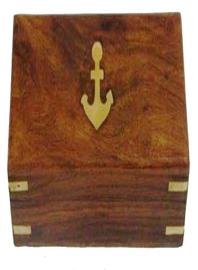 THOR INSTRUMENTS 9" Handheld Brass Telescope Nautical Pirate Spy Glass with Anchor Wood Box Rustic Vintage Home Decor Gifts - Image 3